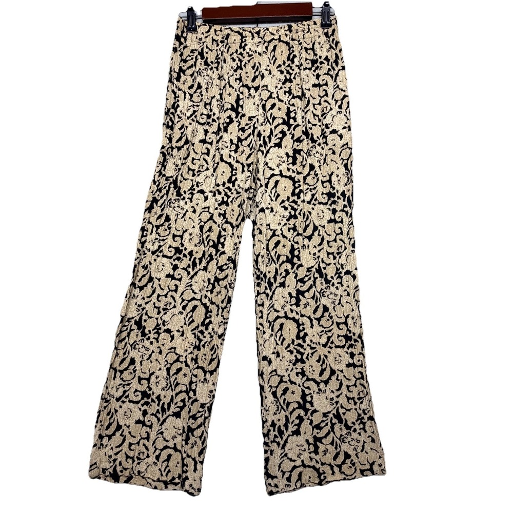 Rabbit Rabbit Rabbit Designs Women's Wide Leg Pull On Pants Floral Print Size M
